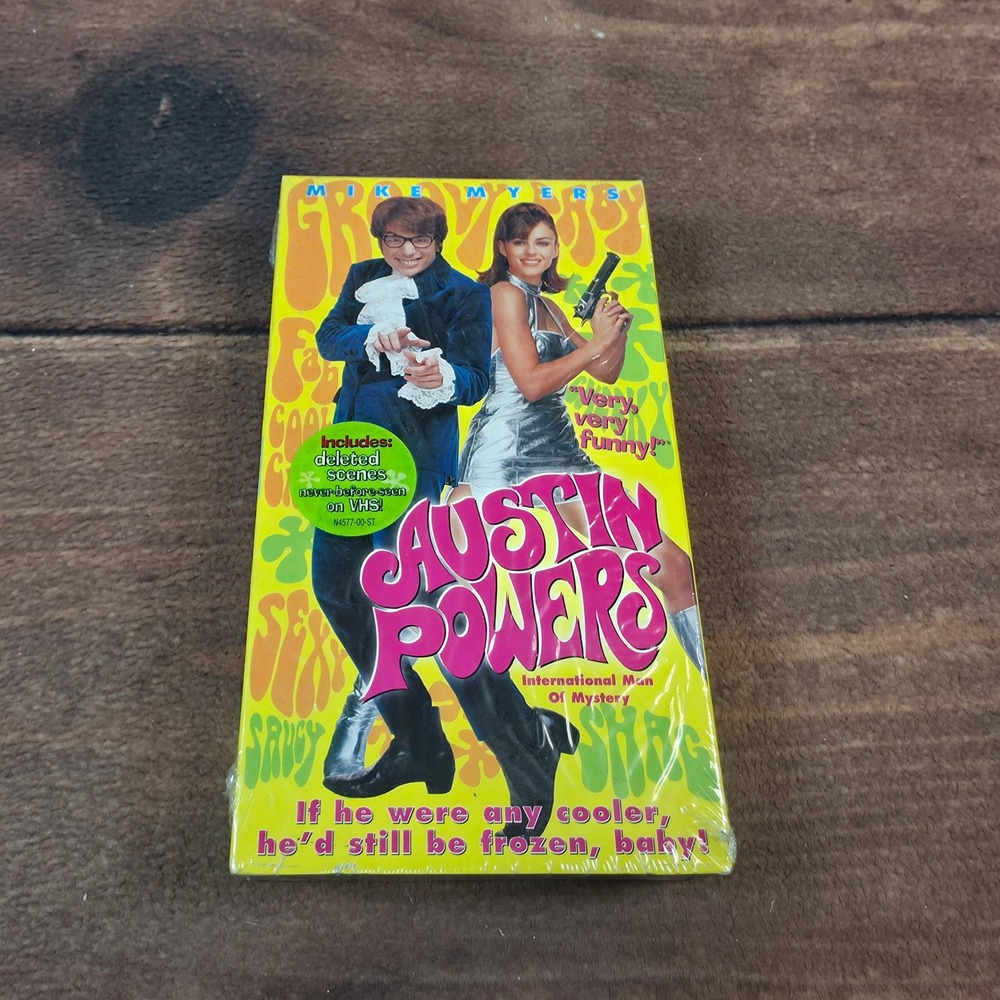 New Austin Powers International Man of Mystery VHS OS Yellow New Sealed N4577V